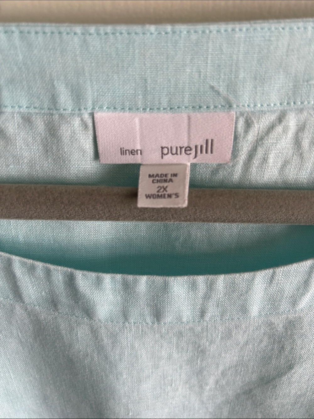 J.Jill Sleeveless Linen Aqua Blue Top - Picture 2 of 7